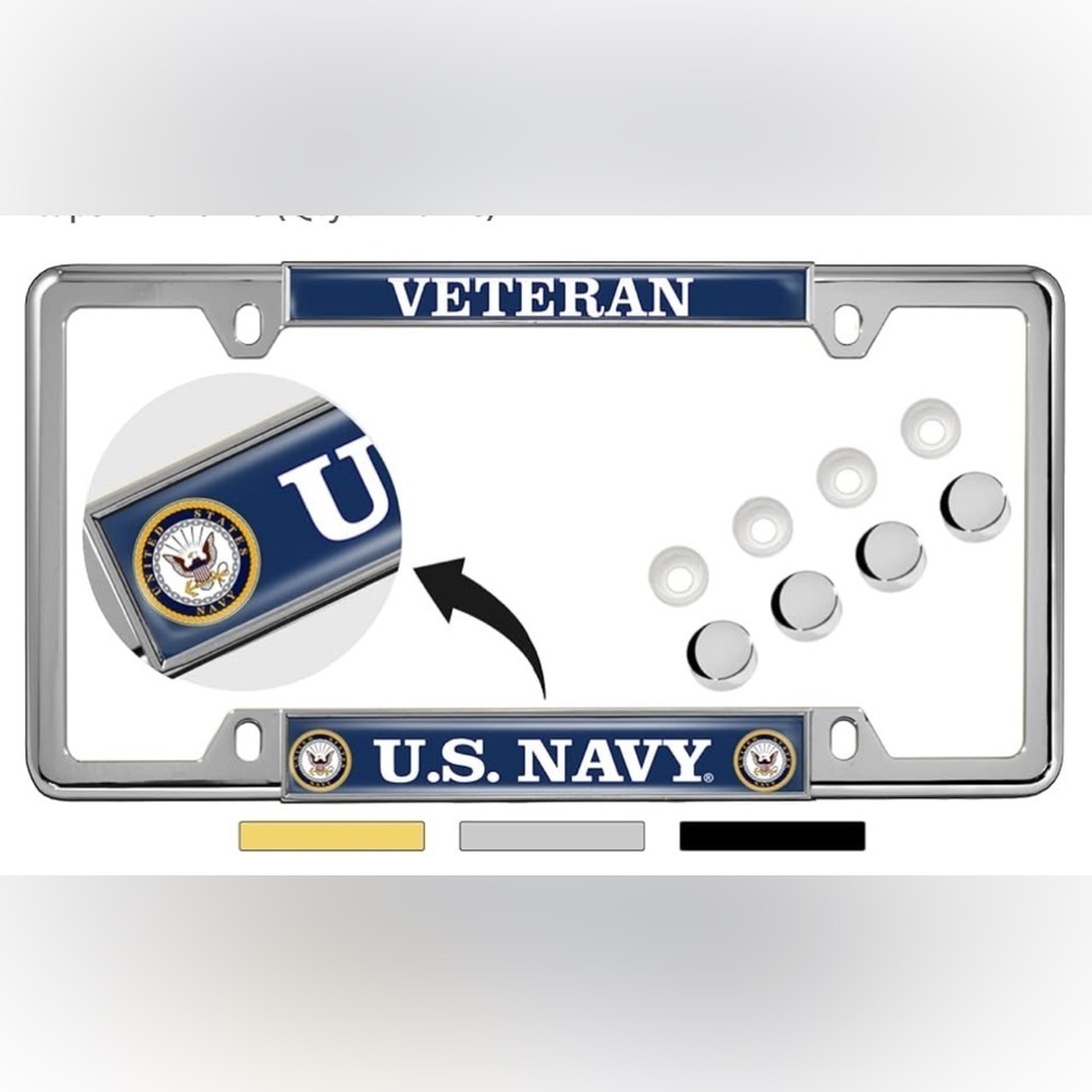 Veteran U.S. Navy License Plate Frames Metal
